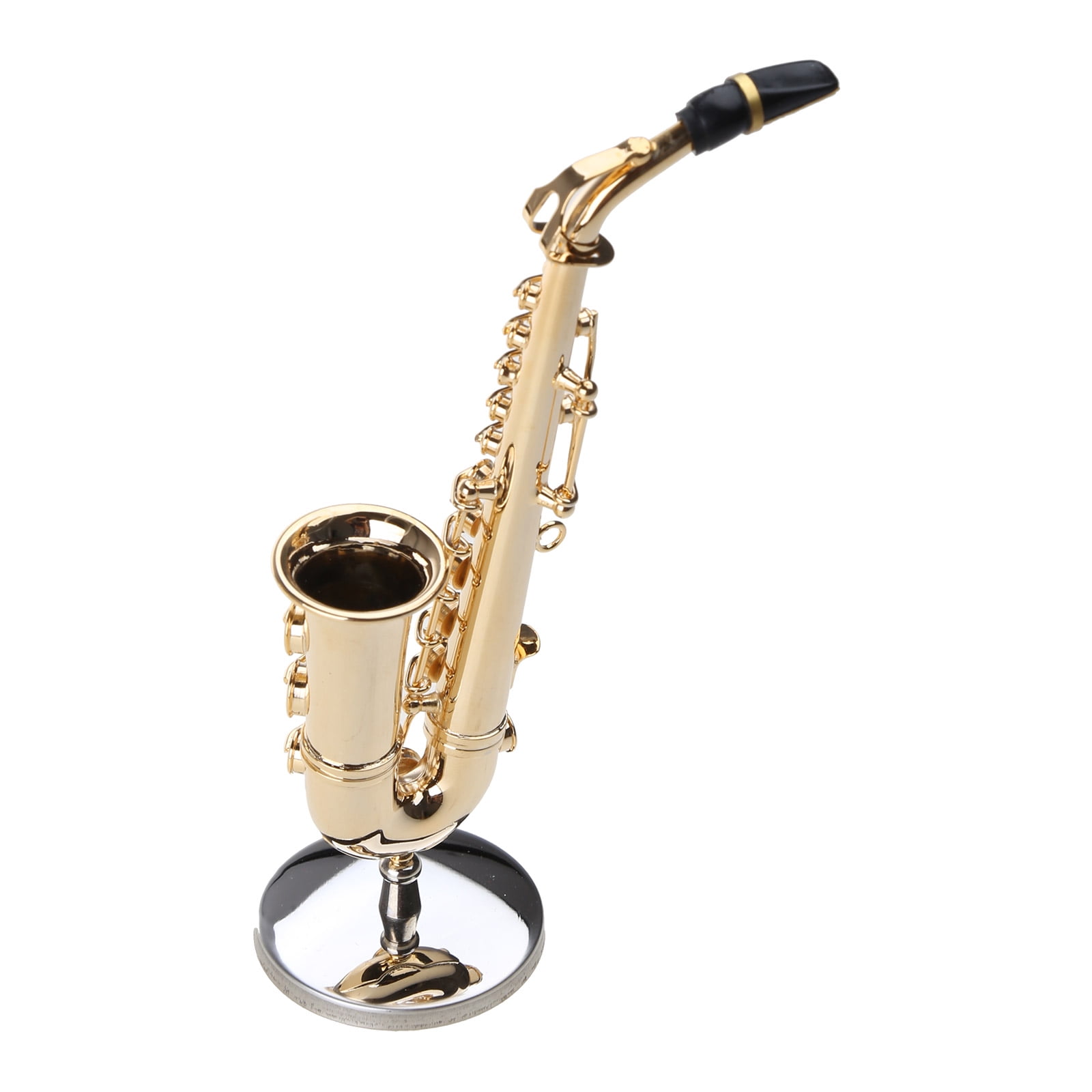 Copper Miniature Saxophone with Base Miniature Model Alto Saxophone Saxophone Home Decoration