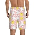 thumbnail image 3 of Kdxio Rabbit And Chick Print Mens Sleep Shorts Bottoms Soft Comfy Pajama Wear Pants with Drawstring Pockets, 3 of 7