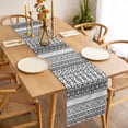 thumbnail image 3 of Grey White Boho Table Runner - 90 Inch Long, Kitchen Dining Table Runner Dresser Scarves, Vintage Ethnic Tribe Abstract Art Farmhouse Decor for Coffee Tables Wedding Party Banquet, 3 of 8