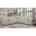 thumbnail image 2 of Contemporary Home Living 8.25' Cream Beige Linen Modular Sectional Sofa, 2 of 2