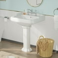 thumbnail image 5 of DeerValley Dynasty DV-1P522 26 3/4" White Vitreous China Rectangular Pedestal Sink with Overflow, 5 of 17