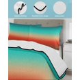 thumbnail image 4 of Quilts Twin Size Bedding Set, Teal Red Brown Ombre Lightweight Quilted Comforter, Contemporary Gradient Abstract Soft Reversible Bedspread Coverlet with Pillow Covers for All Season, 68" x 86", 4 of 7