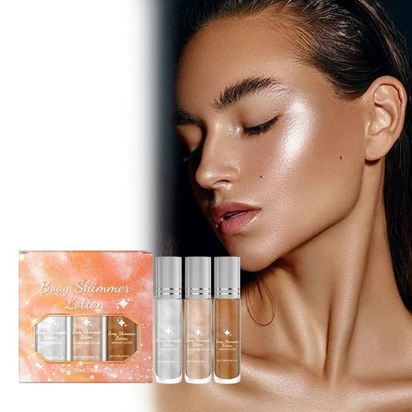 Korean Skin Care Face Highlighter Stick Set 3 Pcs Liquid Highlighter Makeup Face Highlighter Silver Champagne Bronzer Stick Highlighter Pen Makeup Stick Liquid Highlighter30ml