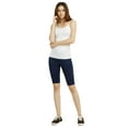 thumbnail image 2 of Women's Ultra Soft Ribbed Waistband 17" Leggings, Navy Blue, Free Size, 2 of 2