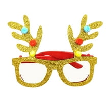 Uutvmp Christmas Glasses Frame Glitter Eyewear Decoration Xmas Costume Creative Eyeglasses for Christmas Parties Holiday Favors