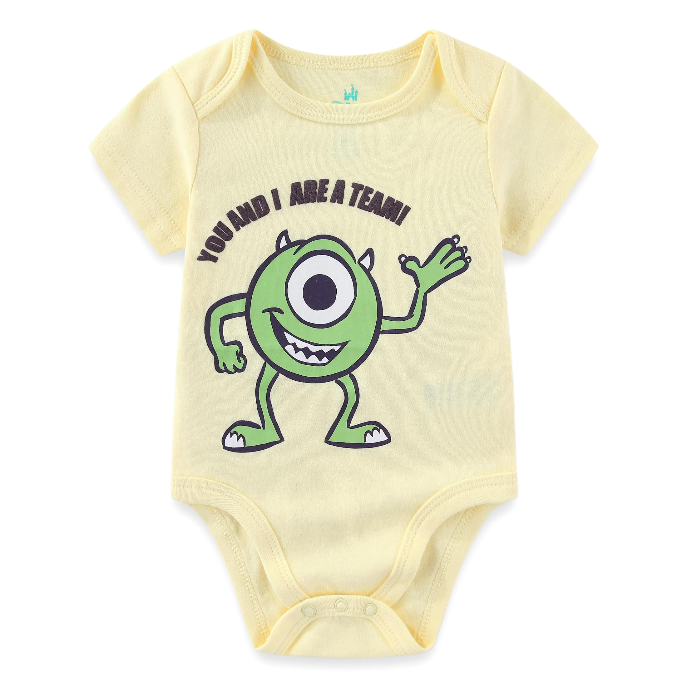Disney Monsters Inc. Mike Wazowski James P. Sullivan Bodysuit Creeper (Baby Boys), 3 Pack, Sizes 3M-12M