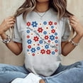 thumbnail image 2 of Fourth Of July Stars Stripes And Equal Rights Retro Floral Women's Graphic Tee 100% Cotton by TBun, Full Sizes S-5XL, 2 of 5