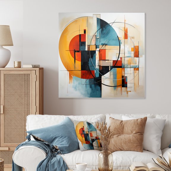 Designart "Colorful Mid Century modern Fusion II" Mid-century Metal Wall Art Prints