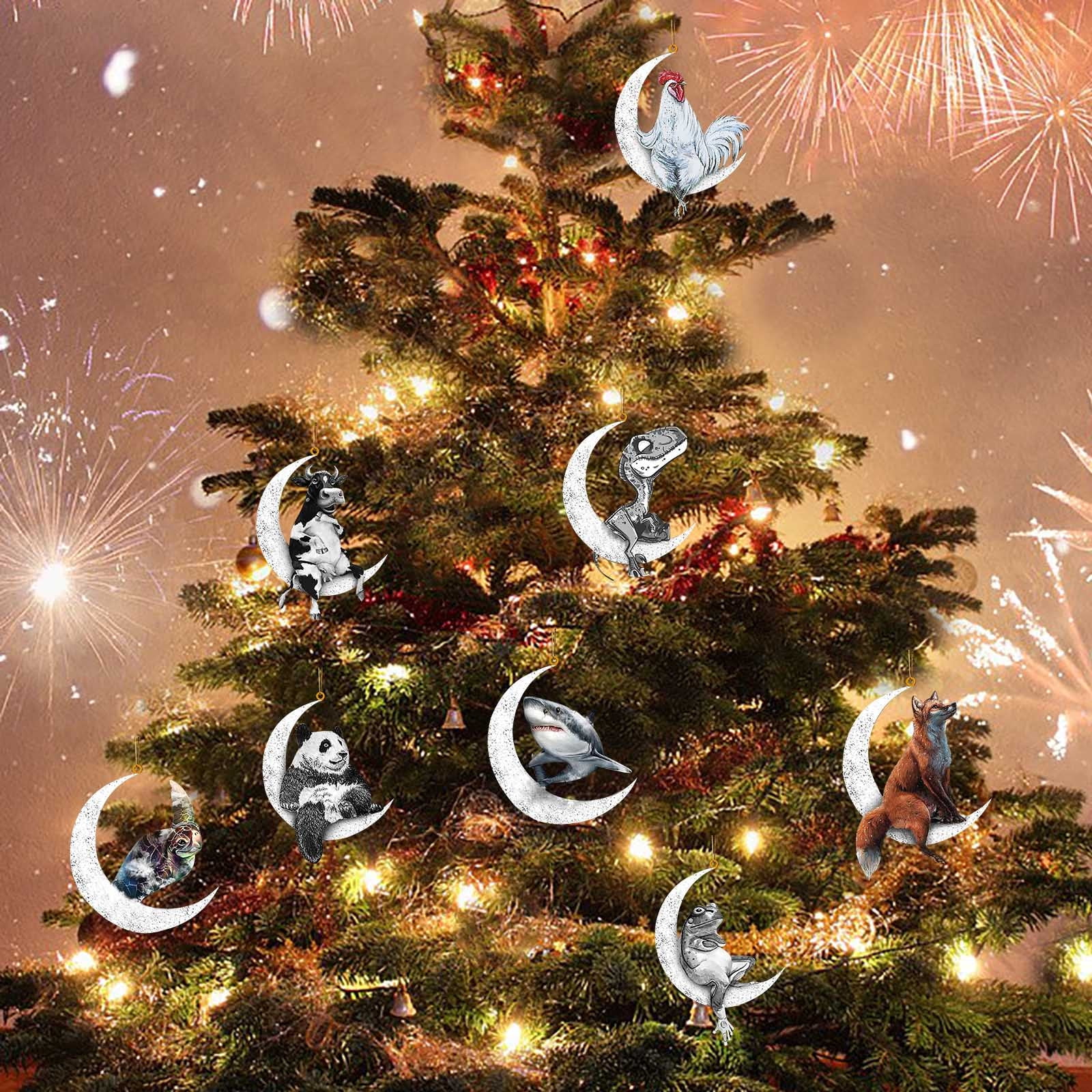 HJQEQVD Moon Home Decor Animals Sitting on the Moon Ornaments for