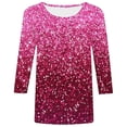 thumbnail image 5 of Xuewenshw T-Shirt Décontracté à Manches 3/4 Col Rond Imprimé Floral pour Femmes pour Usage Quotidien Manches Longues Ajusté, 5 of 5