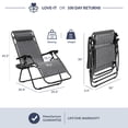 thumbnail image 2 of BELLEZE Zero Anti Gravity Reclining Gray Chairs Set of 2 Tray Cup Holder Mobile Device Slot Holder Outdoor, 2 of 7