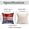 thumbnail image 6 of God Bless America 4th of July Decorative Throw Pillow Cover 18x18 Inch Set of 4 Navy Red Stars and Stripes Summer Farmhouse Holiday Independence Memorial Day Cushion Case for Home, 6 of 6