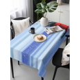 thumbnail image 6 of Blue Ombre Striped Daisy Table Cloth, Waterproof Tablecloth for Rectangle Tables, Vintage Flowers Abstract Art Reusable Washable Fabric Table Cover for Restaurant Kitchen Dining Tables 54"x108", 6 of 9