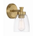 thumbnail image 4 of Craftmade Henning 1 Light Sconce, Clear Glass, Satin Brass, 12705SB1, 4 of 5