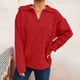 thumbnail image 4 of Suéter de cuello en V para mujer, suéter de punto de manga larga a la moda con cuello en V, suéter, tops para mujer, 4 of 5