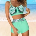 thumbnail image 2 of Huesdet Womens Bikini Sets Triangle Sexy Swimsuit Color Block String Two Piece Bathing Suit(Green,S), 2 of 6