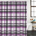 thumbnail image 3 of Purple Black Plaid Waterproof Fabric Shower Curtain,Farmhouse Purple Black Checkered Waterproof Fabric Shower Curtain for Bathroom Curtains Bathtubs Hotel Shower Curtains with 12 Hooks Small 36x72in, 3 of 8
