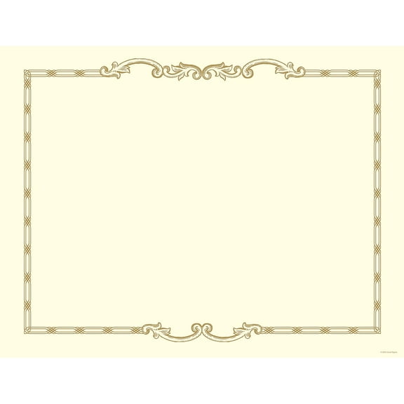 Great Papers! Linked Cast Iron Gold Foil Certificate, 8.5" x 11", 12 Count (2012198)