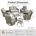 thumbnail image 6 of Ovios 8 Pieces Outdoor Patio Furniture Set High Back All Weather Wicker Conversation Set with Swivel Chairs & Coffee Table, Dark Gray, 6 of 10