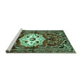 thumbnail image 2 of Ahgly Company Machine Washable Indoor Rectangle Persian Turquoise Blue Traditional Area Rugs, 7' x 9', 2 of 4