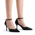 thumbnail image 5 of DREAM PAIRS Women’s High Heels Strappy Closed Toe Stiletto Ankle Strap Pointed Toe D'Orsay Heel Dress Wedding Party Pumps Shoes BLACK/PU SDPU2215W size 6, 5 of 5