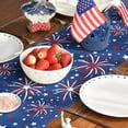 thumbnail image 5 of Sm:)e Firework 4th of July Table Runner 13x72 Inch, Durable and Easy Cleaning Perfect for Independence Day Celebration and Family Gathering,Blue, 5 of 7