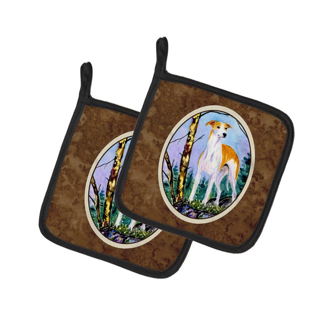 ""Caroline'S Treasures Whippet Par De Agarraderas Ss8662Pthd 7.5Hx7.5W Multicolor""