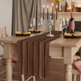 thumbnail image 2 of Table Runners 108 Inches Long Dress Scarves, Dark Brown Wooden Farmhouse Coffee/Dining/Kitchen Table Runner for Living Room, Vintage Western Country Wooden Board 13x108 Inch, 2 of 9