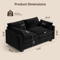 thumbnail image 3 of 71" Loveseat Sofa, 25.2" Deep Seat Loveseat with Padded Arms, Curduroy Loveseat Small Couch for Living Room, Small Spaces, Dorms, Office, Black, 3 of 10