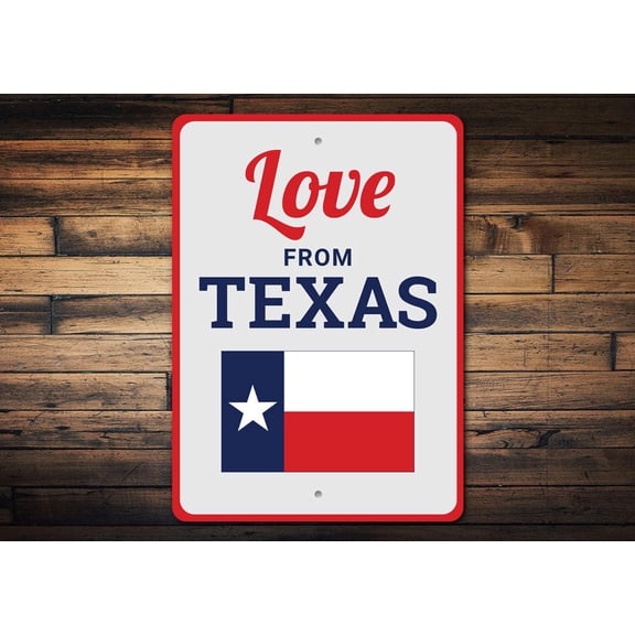 Love From Texas Novelty Sign, Metal Wall Decor - 10x14 inches