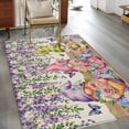 thumbnail image 2 of Blue Purple Gnomes Area Rugs 4'x6', Washable Small Throw Rugs for Office Bathroom, Spring Vintage Hydrangea Flower Leaf Indoor Outdoor Rug Non-Slip Low Pile Carpet Runner Reversible Floor Mats, 2 of 8