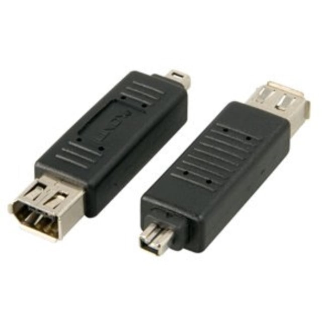 lindy 4 pin male to 6 pin female firewire adapter mini version (70395 ...