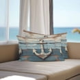 thumbnail image 4 of Outdoor Pillow Cover Nautical Blue White Anchor Set of 2 Waterproof Throw Pillowcases Vintage Wood Grain Decorative Patio Furniture Pillows for Couch Garden Indoor & Outdoor Use, 4 of 9