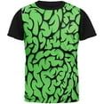 thumbnail image 1 of T-Shirt Noir pour Adulte Halloween Green Brains Dos, 1 of 1