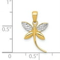 thumbnail image 4 of Finest Gold 14K Yellow & Rhodium with Diamond-Cut & Polished Dragonfly Pendant, 4 of 4