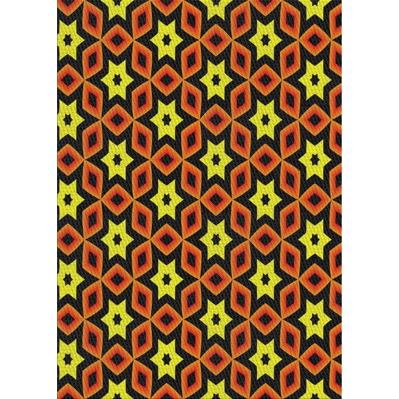 Ahgly Company Indoor Rectangle Patterned Caramel Brown Abstract Area Rugs, 8' x 10'