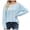 Light Blue, variant on GigrtiJin Knitted Sweaters for Womens Long Sleeve Round Neck Hollow out Pullover Top Comfy Casual Loose Sweater Blouse