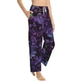 thumbnail image 6 of Salouo Lilac Print Women's Pajama Pants Casual Loose Sweatpants PJs Flowy Pants Drawstring Palazzo for Women Wide Leg Pants Lounge Pajama -Medium, 6 of 8