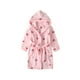 thumbnail image 4 of Girls Hooded Bathrobe Strawberry Pattern Flannel Soft Warm Pockets Belt Robe Pyjamas Sleepwear Kids Spring Clothes, 4 of 5