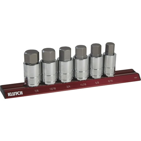 Klutch SAE Hex Bit Socket Set, 6-Pc.