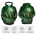 thumbnail image 3 of Rebaike Men's 3D Three Wolves Howling at Moon Hoodie Forest Wolf Cosmic Animal Design Pullover Sweatshirt, 3 of 7