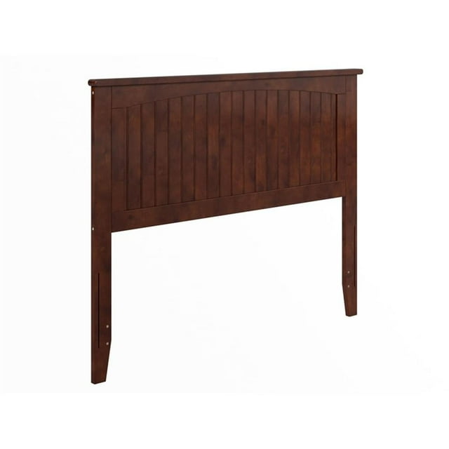 Pemberly Row Full Coastal Solid Wood Panel Headboard in Walnut