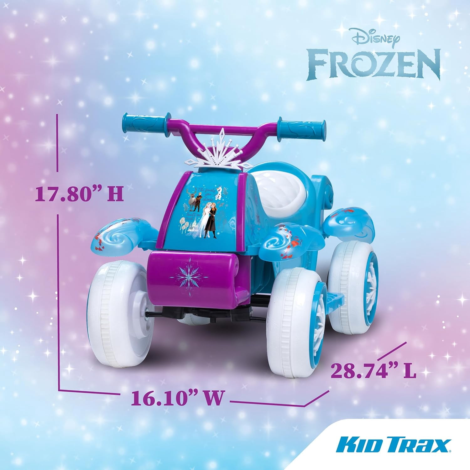 Kid Trax 6V Disney Frozen Toddler Car, Electric Car for Kids - Disney Cars Toys, Outdoor Toys, Kids' Electric Vehicles, Ride on Toy, Max Speed 1.5mph, 18-36 months, Max weight of 44Lbs, Ice Blue