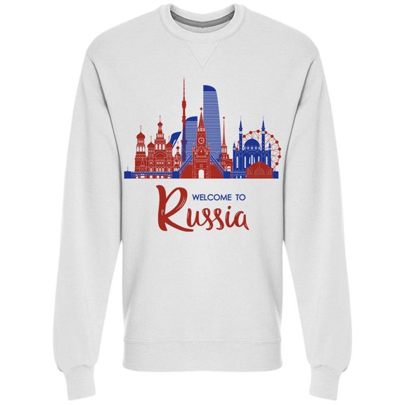 Welcome To Russia Buildings Sweatshirt Men -Image by Shutterstock, Male Medium