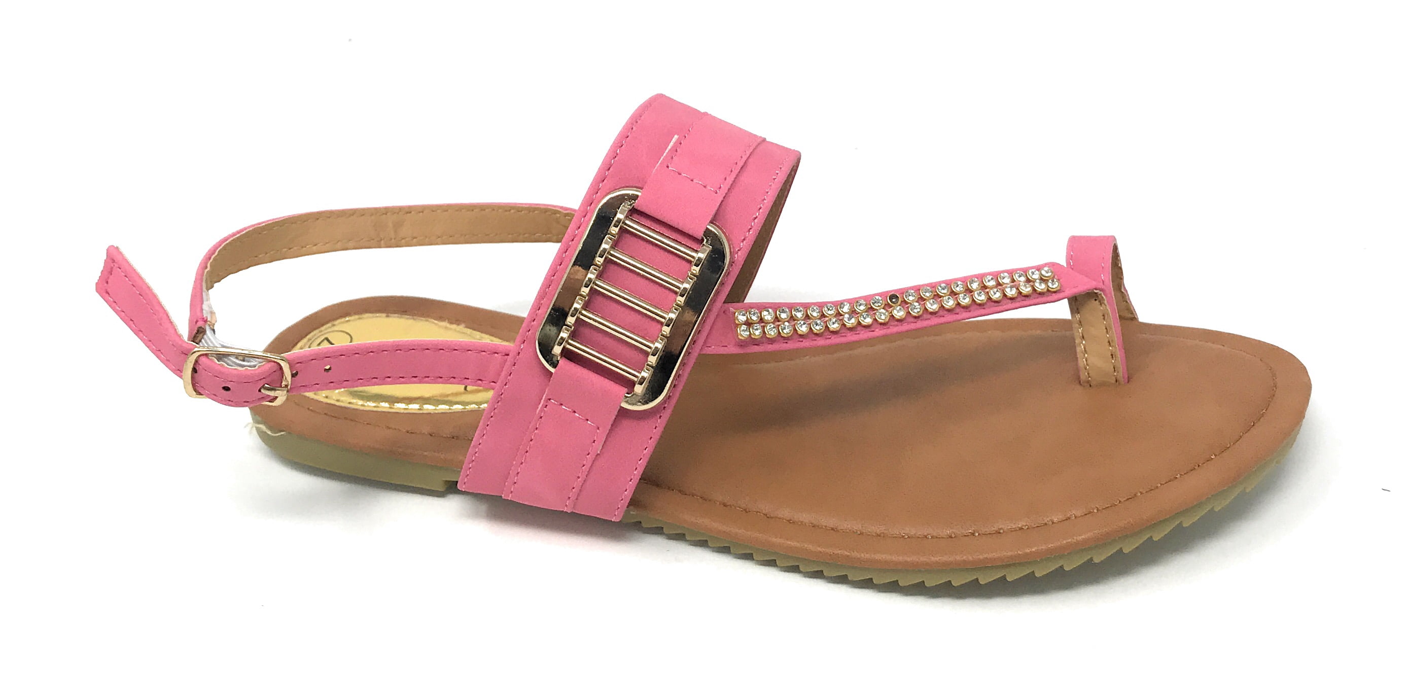 Victoria K Women's Side Buckle and Rhinestone Sandals