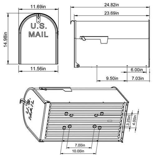 Gibraltar Mailboxes Stanley Extra Large Metal Black Post Mount Mailbox Gibraltar Mailboxes Stanley Extra Large Metal Black Post Mount Mailbox