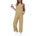 thumbnail image 4 of CHUMUD Cotton Linen Two Piece Sets for Women Petite Wide Leg Pants Set Summer Outfits Sleeveless Spaghetti Strap Cami Tank Top Trousers Matching Sets Casual Going Out Vacation, 4 of 6