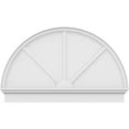 thumbnail image 3 of Ekena Millwork 50"W x 31-3/4"H x 2-3/4"P Half Round 3 Spoke Architectural Grade PVC Combination Pediment, 3 of 7