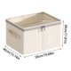 thumbnail image 3 of Caja de almacenamiento para ropa con doble cremallera visible | Tela de algodón gruesa | Panel transparente | Gran capacidad y resistente | Organizador para armario, mantas, juguetes | Bolsa de, 3 of 6