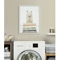 thumbnail image 5 of Kate and Laurel Sylvie Fold Alpaca Framed Canvas Wall Art by Amy Peterson Art Studio, 18x24 White, Fun Modern Animal Art Wall Décor, 5 of 6